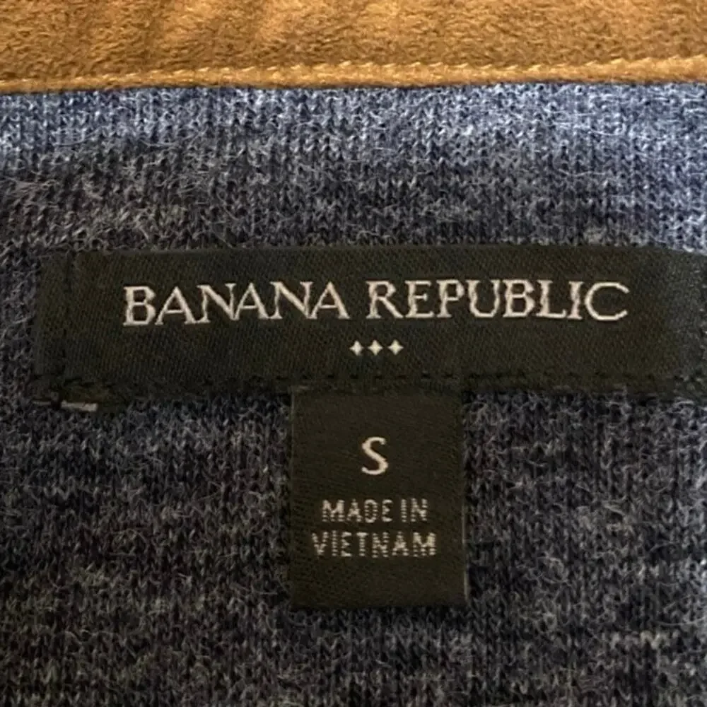 Banana Republic Men's Blue Knit Long Sleeve Henley Sweatshirt Sweater Top Size S